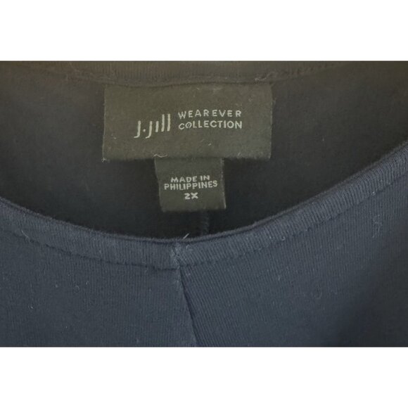 J. Jill Wearever Collection WE Navy Blue Pleated Midi Dress Size 2X 18 20 Plus - Picture 7 of 9